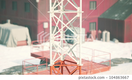 Antarctic research station in snow Antarctic research station in snow 104863667