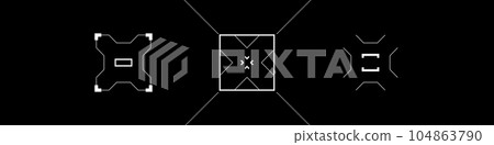 A pack of GUI futuristic square targets. A pack of GUI futuristic square targets. 104863790