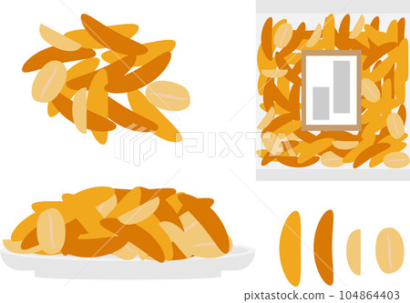 Illustration set of persimmon seeds 104864403