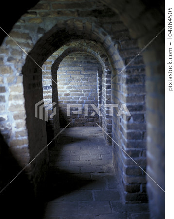 Inside the Great Wall of China Stone structure of the arch Inside the Great Wall of China Stone structure of the arch 104864505