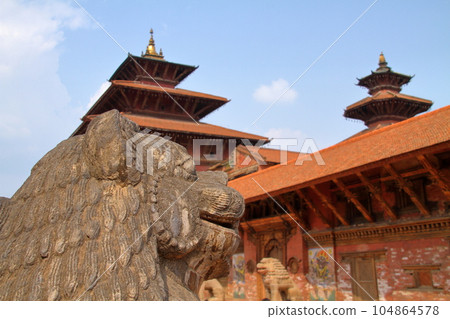 Kathmandu Valley, a world cultural heritage site of Nepal in South Asia Temples over the statues of Durbar Square in the ancient city of Patan Kathmandu Valley, a world cultural heritage site of Nepal in South Asia Temples over the statues of Durbar Square in the ancient city of Patan 104864578