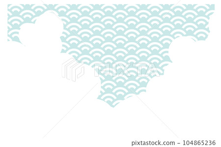 Thunderhead and Japanese pattern background frame Thunderhead and Japanese pattern background frame 104865236