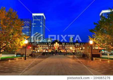 [Tokyo] Night view of JR Tokyo Station (Marunouchi Illumination) 104865276