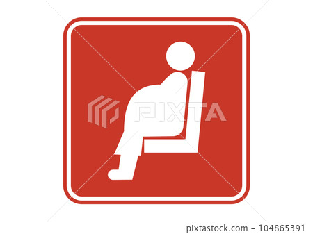 Priority seat mark 3D illustration of a red pregnant woman silhouette sitting in a priority seat facing left Priority seat mark 3D illustration of a red pregnant woman silhouette sitting in a priority seat facing left 104865391