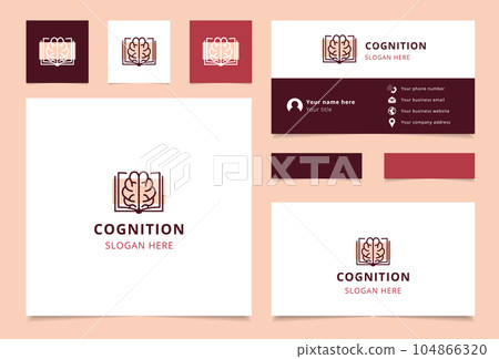 Cognition logo design with editable slogan. Branding book and business card template. Cognition logo design with editable slogan. Branding book and business card template. 104866320