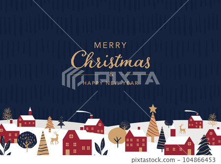Vector illustration background of a snowy Christmas cityscape Vector illustration background of a snowy Christmas cityscape 104866453