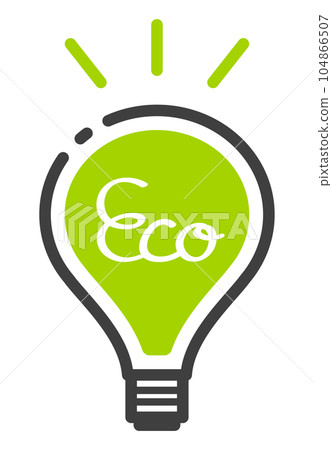 用草書寫著“生態”的綠色燈泡 104866507