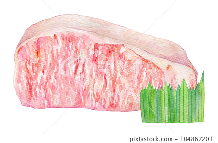 奢華食材國產大理石和牛水彩插圖 奢華食材國產大理石和牛水彩插圖 104867201