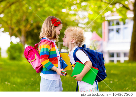 Kids on first school day Kids on first school day 104867500