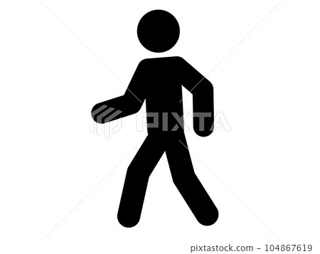 Simple icon of a walking person - Stock Illustration [104867619] - PIXTA