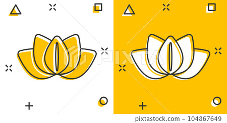 Leaf icon in comic style. Plant cartoon vector illustration on white isolated background. Flower splash effect sign business concept. Leaf icon in comic style. Plant cartoon vector illustration on white isolated background. Flower splash effect sign business concept. 104867649
