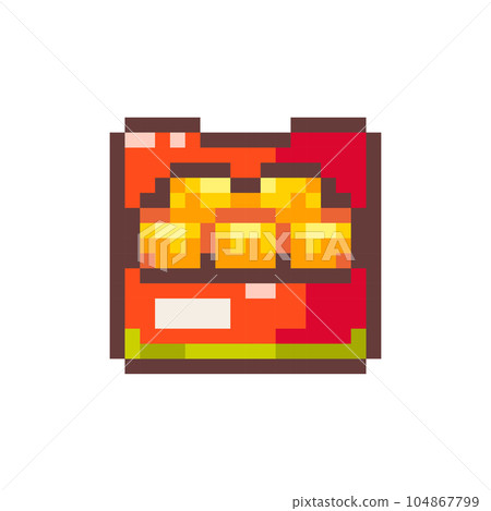 Pixel Art Chicken Nuggets. Retro 8 bit Style Fast Food Fried Chicken Illustration. Ideal for Sticker, Retro Decorative Element, Game Asset, Emoji, or Cute Geek Avatar. Pixel Art Chicken Nuggets. Retro 8 bit Style Fast Food Fried Chicken Illustration. Ideal for Sticker, Retro Decorative Element, Game Asset, Emoji, or Cute Geek Avatar. 104867799