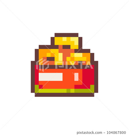 Pixel Art Onion Rings. Retro 8 bit Style Fast Food Fried Onions or Squid Rinds Illustration. Ideal for Sticker, Retro Decorative Element, Game Asset, Emoji, or Cute Geek Avatar. Pixel Art Onion Rings. Retro 8 bit Style Fast Food Fried Onions or Squid Rinds Illustration. Ideal for Sticker, Retro Decorative Element, Game Asset, Emoji, or Cute Geek Avatar. 104867800