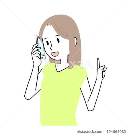 一個笑著打電話的女人 一個笑著打電話的女人 104868083