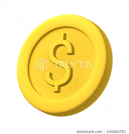 Low poly money coin with Dollar sign 104868761