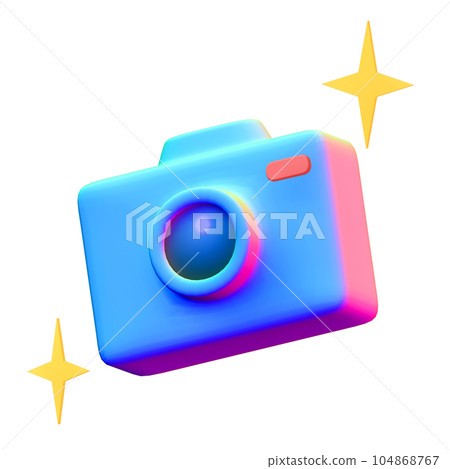 Low poly Retro Camera in gradient color 104868767