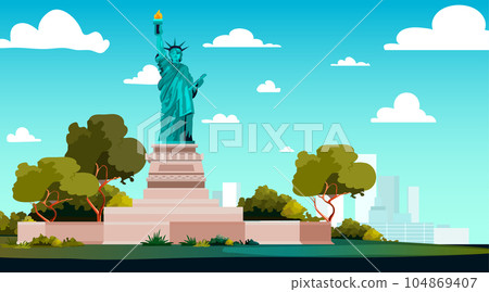 beautiful scene with landmarks in travel journey on holidays vacation summer tour concept 104869407
