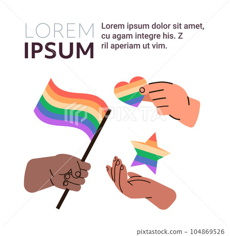 hands holding lgbt rainbow flag heart and star gay lesbian love parade pride festival transgender love concept hands holding lgbt rainbow flag heart and star gay lesbian love parade pride festival transgender love concept 104869526
