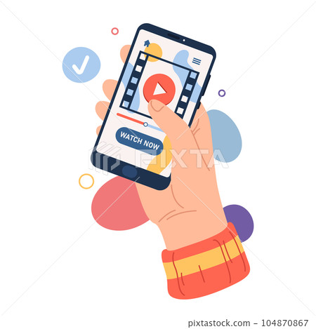 Smartphone appl for video watching. Vector image Smartphone appl for video watching. Vector image 104870867