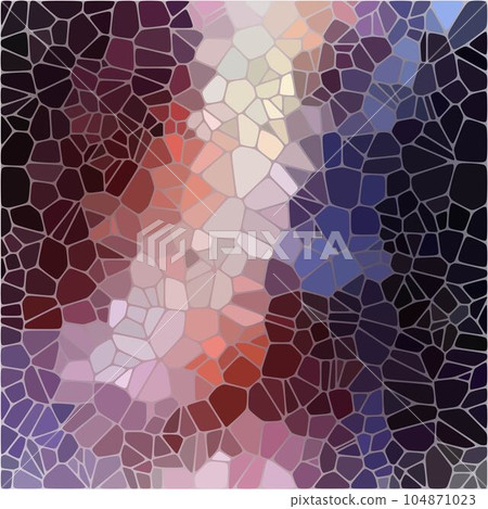 dark colored abstract marble irregular plastic stony mosaic pattern texture background with black grout - purple, violet, pink, blue, bige colors. eps 10 104871023