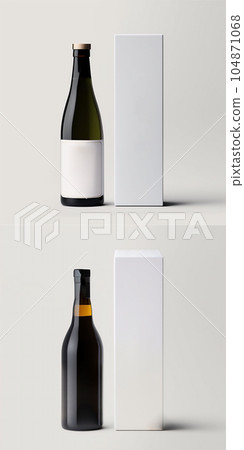 Sake bottle and cosmetic box sample, mockup, set of 2 Japanese sake and Western liquor Generative AI Sake bottle and cosmetic box sample, mockup, set of 2 Japanese sake and Western liquor Generative AI 104871068