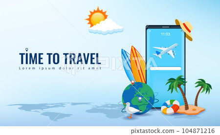 Travel and tourism concept. Advertising template. Vector Travel and tourism concept. Advertising template. Vector 104871216