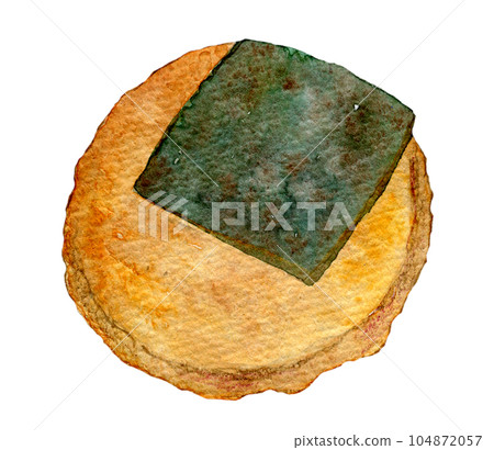 Watercolor illustration rice crackers 104872057