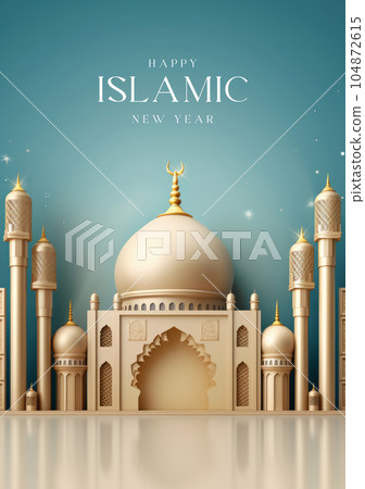 Happy Islamic New Year Background. Illustration AI Generative 104872615