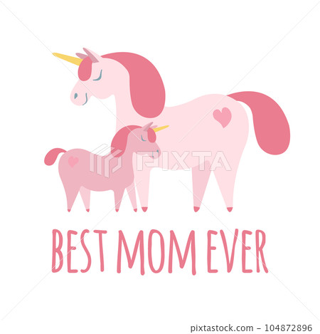 Vector happy Mothers Day lettering and unicorn - Stock Illustration ...