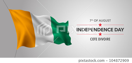 Cote Divoire happy independence day greeting card, banner with template text vector illustration 104872909