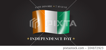 Cote Divoire happy independence day greeting card, banner with template text vector illustration 104872923