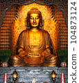 golden buddha statue in chinese temple for banners, posters, information graphics, prints layout covering books, magazine pages, advertising materials, advertisement marketing, social media headers 104873124