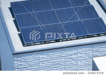 Solar panel installed on the roof Solar panel installed on the roof 104873259