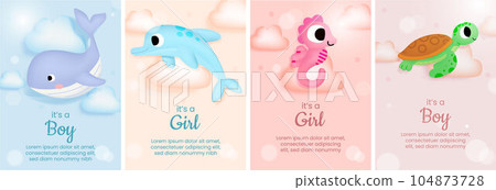 cute banner card baby shower orca fish whale cute banner card baby shower orca fish whale 104873728