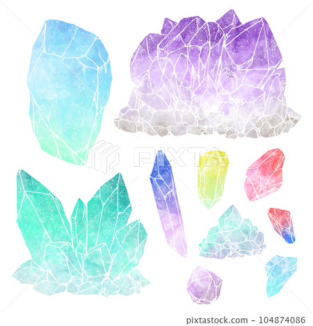Ore set / watercolor style Ore set / watercolor style 104874086