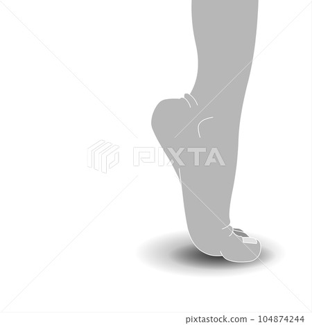 Foot on white background with shadow 104874244