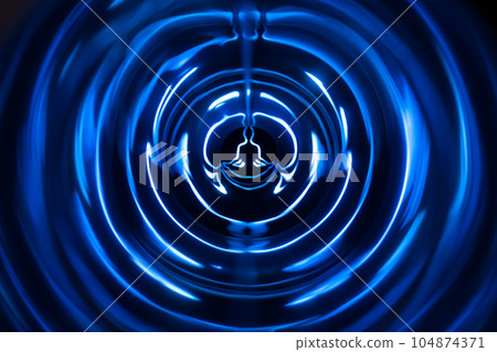 Yoga meditation woman in yoga lotus pose with aura spiritual 104874371