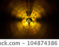 Yoga meditation in lotus pose with aura spiritual 104874386