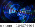 Yoga meditation woman in yoga lotus pose with aura spiritual 104874404