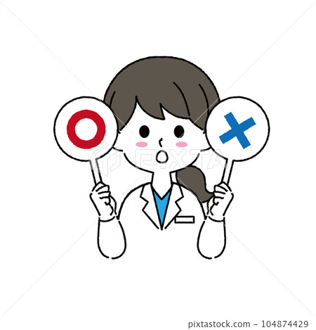 Illustration of a woman wearing a white coat 104874429