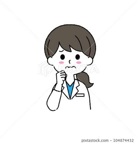 穿著白大褂的女人插畫 穿著白大褂的女人插畫 104874432