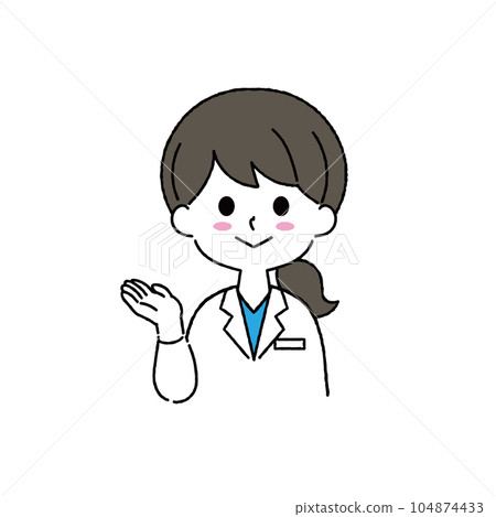 穿著白大褂的女人插畫 穿著白大褂的女人插畫 104874433