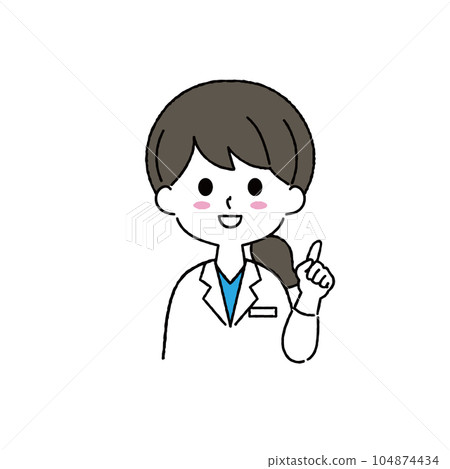 穿著白大褂的女人插畫 穿著白大褂的女人插畫 104874434
