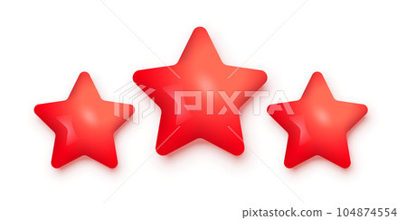 3 red stars for product review vector illustration. 3d three ranking symbols in row for feedback, satisfaction opinion on website service or mobile app isolated on white background 3 red stars for product review vector illustration. 3d three ranking symbols in row for feedback, satisfaction opinion on website service or mobile app isolated on white background 104874554