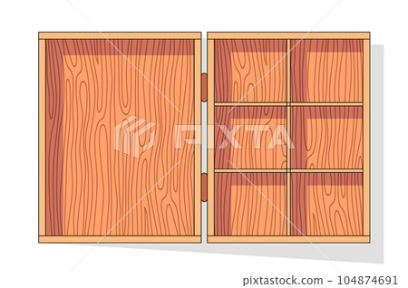 Wooden box isometric vector icon. Pallets fruits and vegetables transportation container 104874691