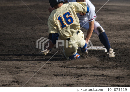 High school baseball game landscape 104875519