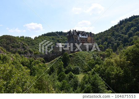 12th-century hilltop Eltz Castle near Wierschem in Rhineland-Palatinate, Germany 12th-century hilltop Eltz Castle near Wierschem in Rhineland-Palatinate, Germany 104875553