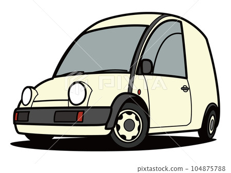 國內復古商用車米色汽車插畫 國內復古商用車米色汽車插畫 104875788