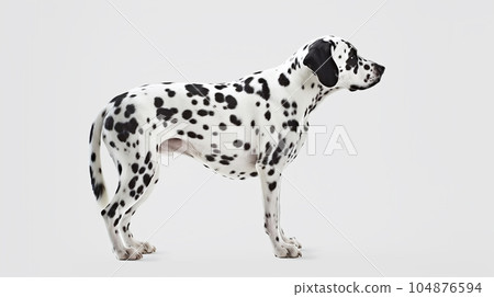 Dalmatian dog white background Dalmatian dog white background 104876594