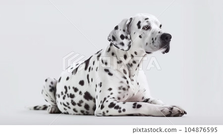 Dalmatian dog white background 104876595